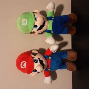 Nintendo Mario and Luigi Plush Toys - Red, Green, Blue